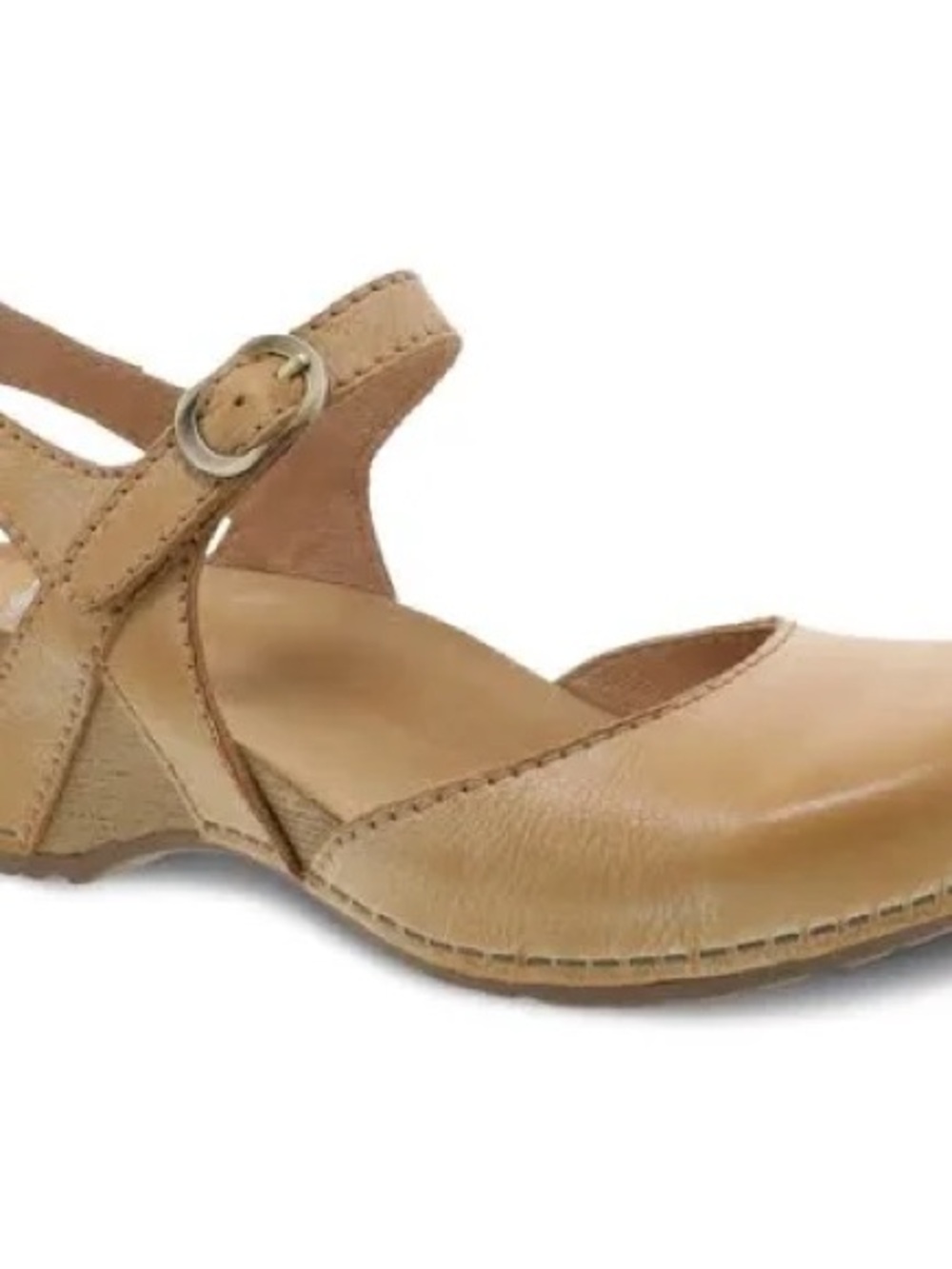 Dansko Women's Tiffani sandal Closed Toe Maryjane tan milled burnished leather